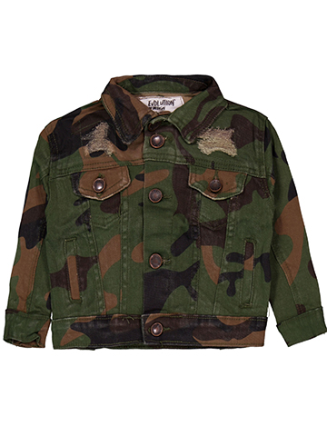 Evolution in Design Baby Boys' Camouflage Distressed Denim Jacket - CookiesKids.com