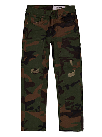 Evolution in Design Boys' Frog Skin Camo Carpenter Pants with Distressed Details - CookiesKids.com