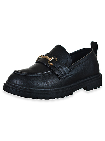 Link Girls' Chunky Lug Sole Loafer with Chain Detail - CookiesKids.com
