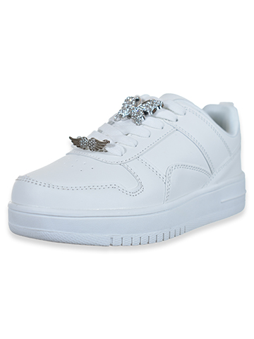 Link Girls' Athletic Lace-Up Rhinestone Accent Sneakers - CookiesKids.com