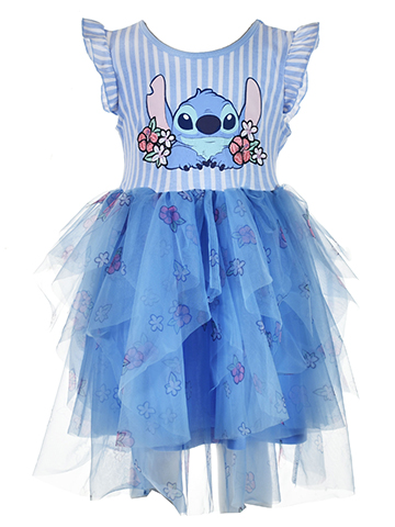 Disney Lilo & Stitch Girls' Striped Dress - CookiesKids.com