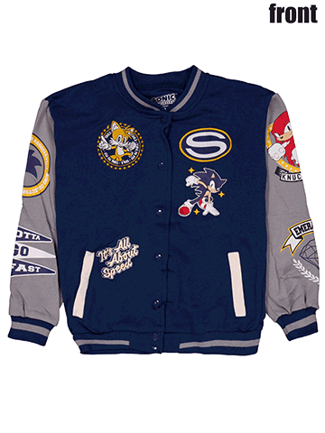 Sonic Boys' Sonic and Friends Varsity Bomber Patch Jacket - CookiesKids.com