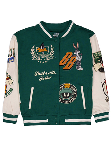 Looney Tunes Boys' Varsity Bomber Embroidered Patches Jacket - CookiesKids.com