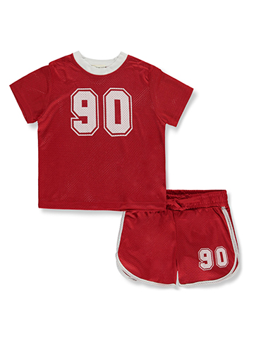 Jolie & Joy Girls' 2-Piece Sport Jersey Shorts Set Outfit - CookiesKids.com