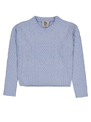 Jolie & Joy Girls' Cable Knit Crewneck Pullover Sweater - CookiesKids.com