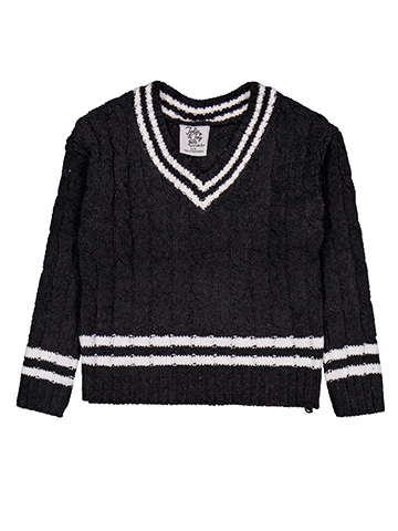 Jolie & Joy Girls' V-Neck Striped Pullover Sweater - CookiesKids.com