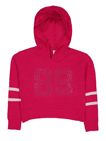 Jolie & Joy Girls' Rhinestone Hoodie with Striped Sleeves - CookiesKids.com
