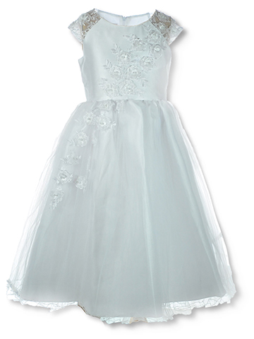 Bonnie Jean Girls' Flower Cascade Communion Dress - CookiesKids.com