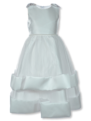 Bonnie Jean Girls' Shantung Pearl Communion Dress - CookiesKids.com