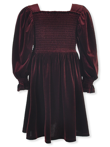 Bonnie Jean Girls' Velour Bell Dress - CookiesKids.com