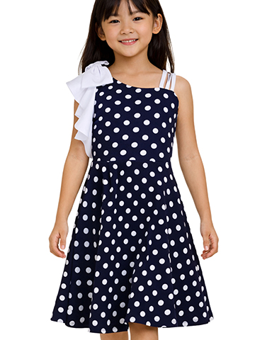 Bonnie Jean Girls' 1-Shoulder Dots Dress - CookiesKids.com