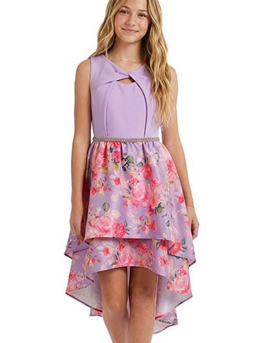 Bonnie Jean Girls' Floral High Low Dress - CookiesKids.com
