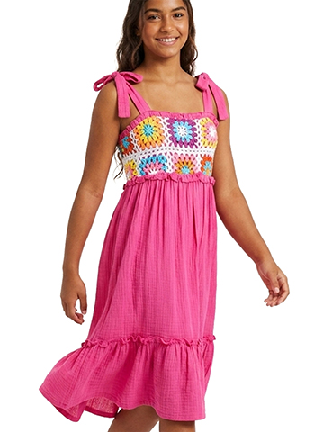 Bonnie Jean Girls' Crochet Gauze Dress - CookiesKids.com