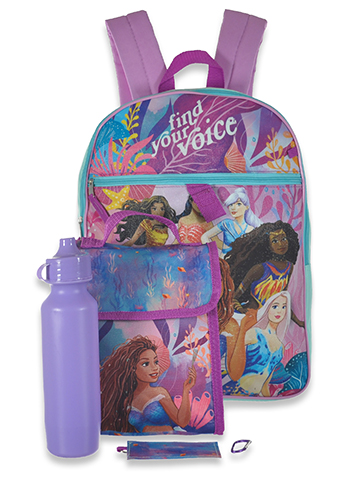 Disney The Little Mermaid Girls' 5-Piece Backpack With Lunchbox Set - CookiesKids.com