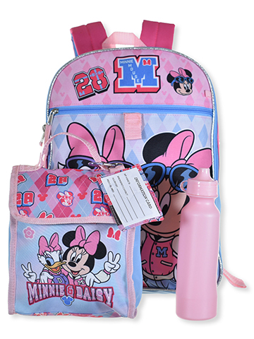 Disney Minnie Mouse Girls' Backpack, Lunch Bag and Water Bottle Set - CookiesKids.com