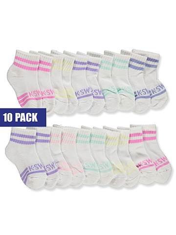 K-Swiss Baby Girls' 10-Pack Quarter Socks - CookiesKids.com
