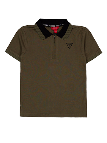 Guess Boys' Quarter Zip Short-Sleeve Polo Shirt - CookiesKids.com