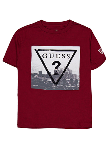 Guess Boys' Triangle Logo Skyline Graphic T-Shirt - CookiesKids.com