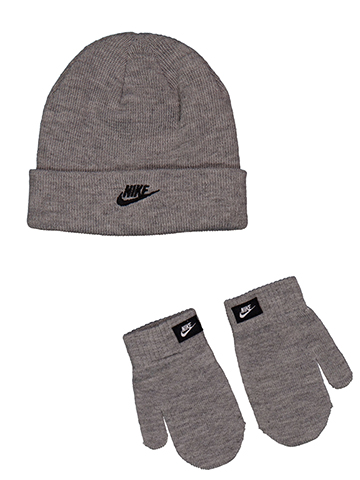 Nike Boys' Ribbed Beanie and Mittens Set - CookiesKids.com