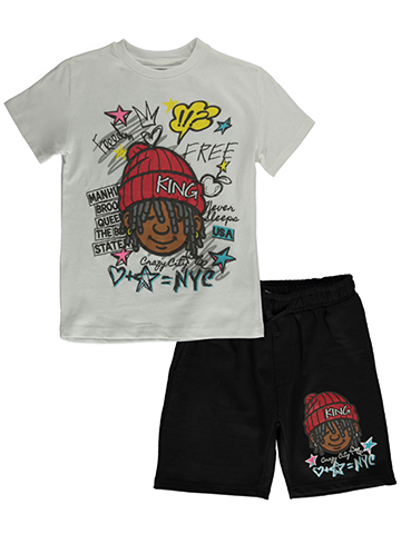 Billion Dollar Coin Boys' 2-Piece Knit Shorts Set Outfit - CookiesKids.com
