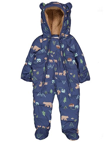 Huggies Baby Boys' Puffer Snowsuit with Sherpa Lining - CookiesKids.com