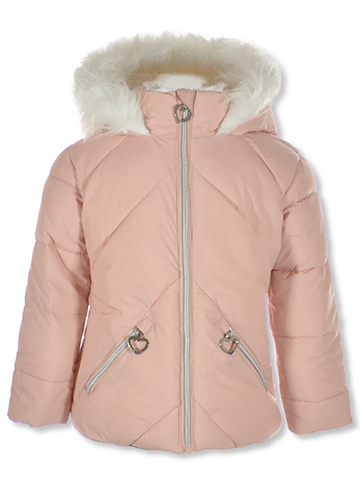 Kensie Girl Girls' Faux-Fur Hearts Jacket - CookiesKids.com