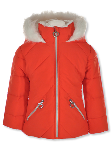 Kensie Girl Girls' Faux-Fur Hearts Jacket - CookiesKids.com