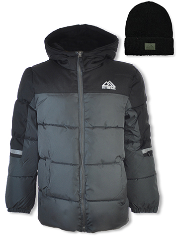 Iextreme Boys' Colorblock Puffer Jacket With Hat - CookiesKids.com