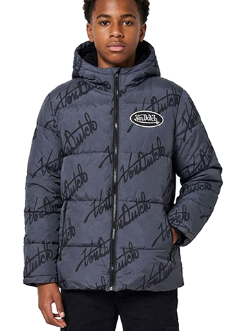 Boys' Von Dutch All-Over Logo Puffer Jacket - CookiesKids.com