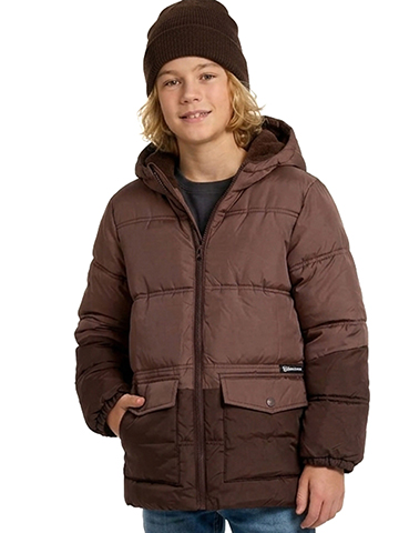 Boys' Color-Block Puffer Jacket and Beanie Set - CookiesKids.com