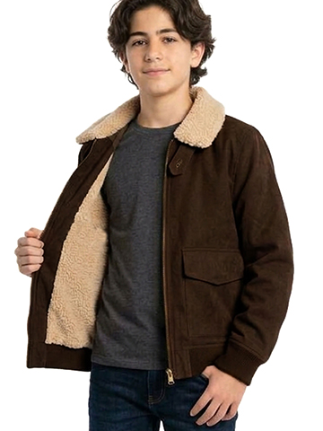 Boys' Sherpa-Collar Bomber Jacket - CookiesKids.com