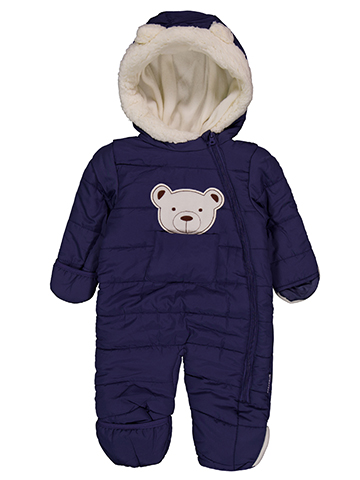 BOYS' Puffed Snowsuit with Bear Appliqué - CookiesKids.com