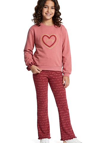 Juicy Couture Girls' 3-Piece Heart Logo Sweatshirt, Leggings, and Hair Tie Set - CookiesKids.com
