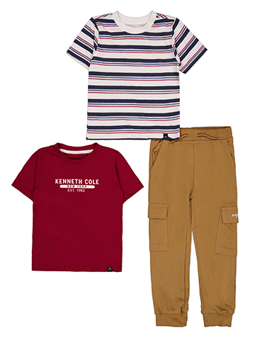 Kenneth Cole Boys' Three-Piece T-Shirt & Cargo Joggers Set - CookiesKids.com
