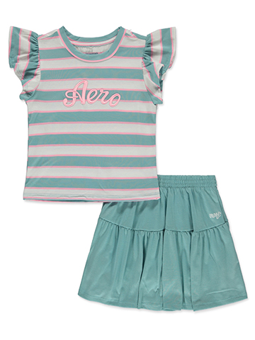 Aeropostale Girls' 2-Piece Scooter Skirt Set Outfit - CookiesKids.com