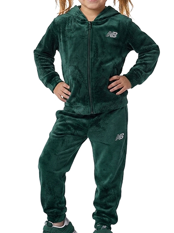 New Balance Girls' 2-Piece Velour Joggers Set Outfit - CookiesKids.com