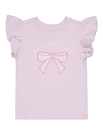 Aeropostale Girls' Ruffle Sleeve Graphic Tee - CookiesKids.com