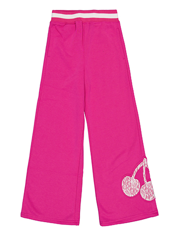 Forever 21 Girls' Baggy Wide-Leg Fleece Sweatpants with Cherry Design - CookiesKids.com