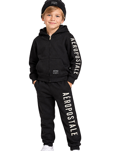 Aeropostale Boys' 3-Piece Zip-Up Hoodie, Jogger, and Beanie Set - CookiesKids.com