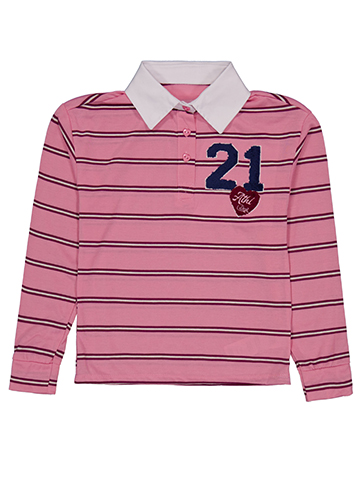 Forever 21 Girls' Boxy Striped Rugby Polo Shirt with Woven Collar - CookiesKids.com
