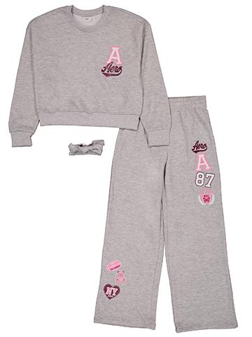 Aeropostale Girls' 3-Piece Set with Logo Patch Graphics - CookiesKids.com
