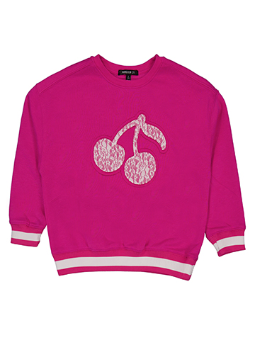 Forever 21 Girls' Pullover Fleece Sweatshirt with Lace Cherry Applique - CookiesKids.com