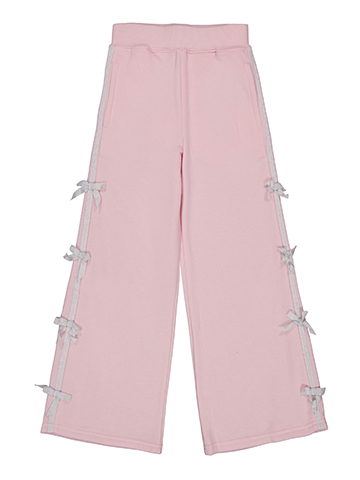 Forever 21 Girls' Baggy Wide-Leg Fleece Pants with Ribbon Bow Trim - CookiesKids.com