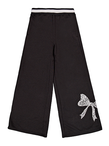 Forever 21 Girls' Wide-Leg Baggy Pants with Lace Bow Applique - CookiesKids.com