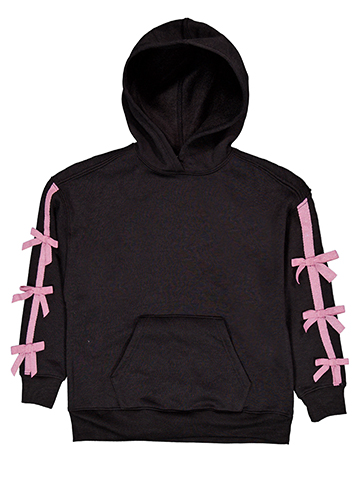 Forever 21 Girls' Oversized Hoodie with Lace Bow Sleeve Trim - CookiesKids.com