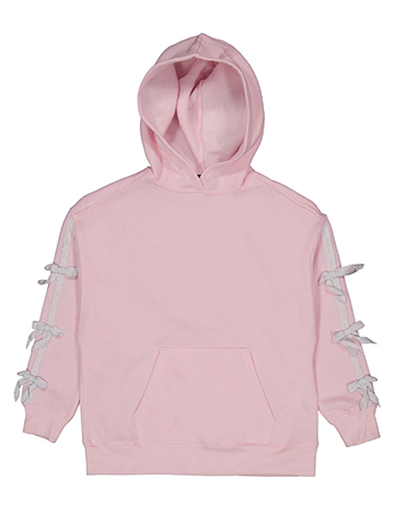 Forever 21 Girls' Oversized Hoodie with Lace Bow Sleeve Trim - CookiesKids.com
