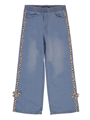 Aeropostale Girls' Wide Leg Jeans with Leopard Print Trim - CookiesKids.com
