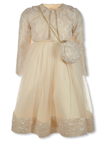 Sweet Butterfly Girls' 3-Piece Bag Shrug Dress Set Outfit - CookiesKids.com