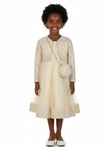 Sweet Butterfly Girls' 3-Piece Bag Shrug Dress Set Outfit - CookiesKids.com