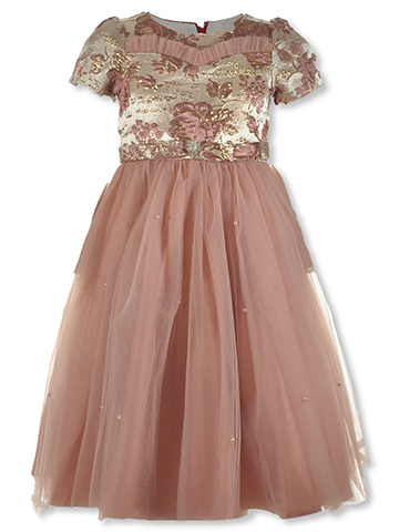 Pink Butterfly Girls' Gilded Rose Dress - CookiesKids.com